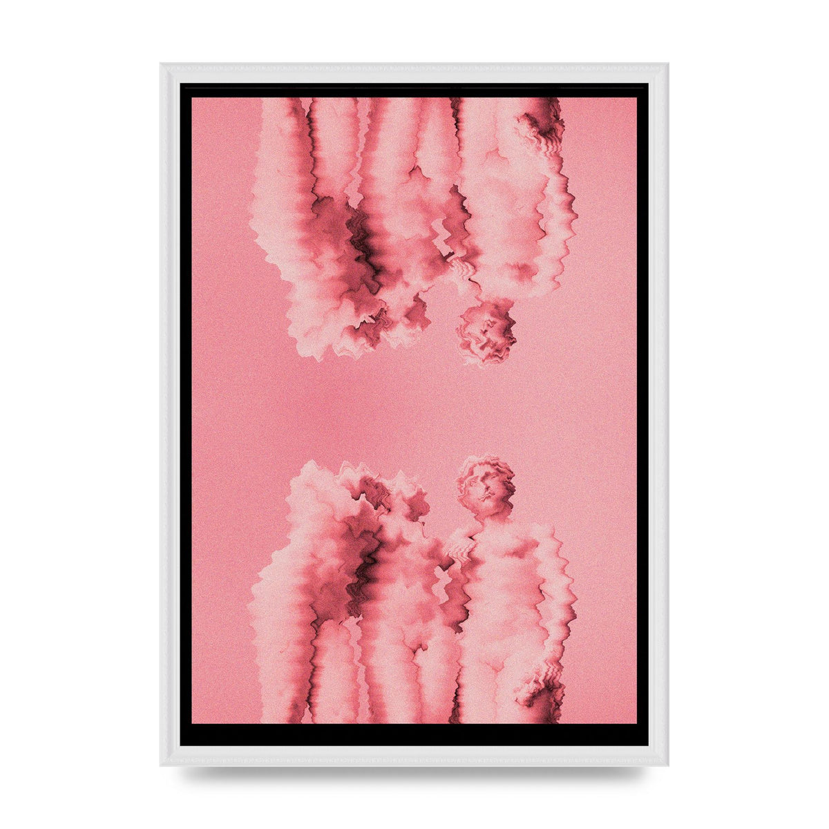 Ripple Statues Pink Trippy Wall Art - A2 framed