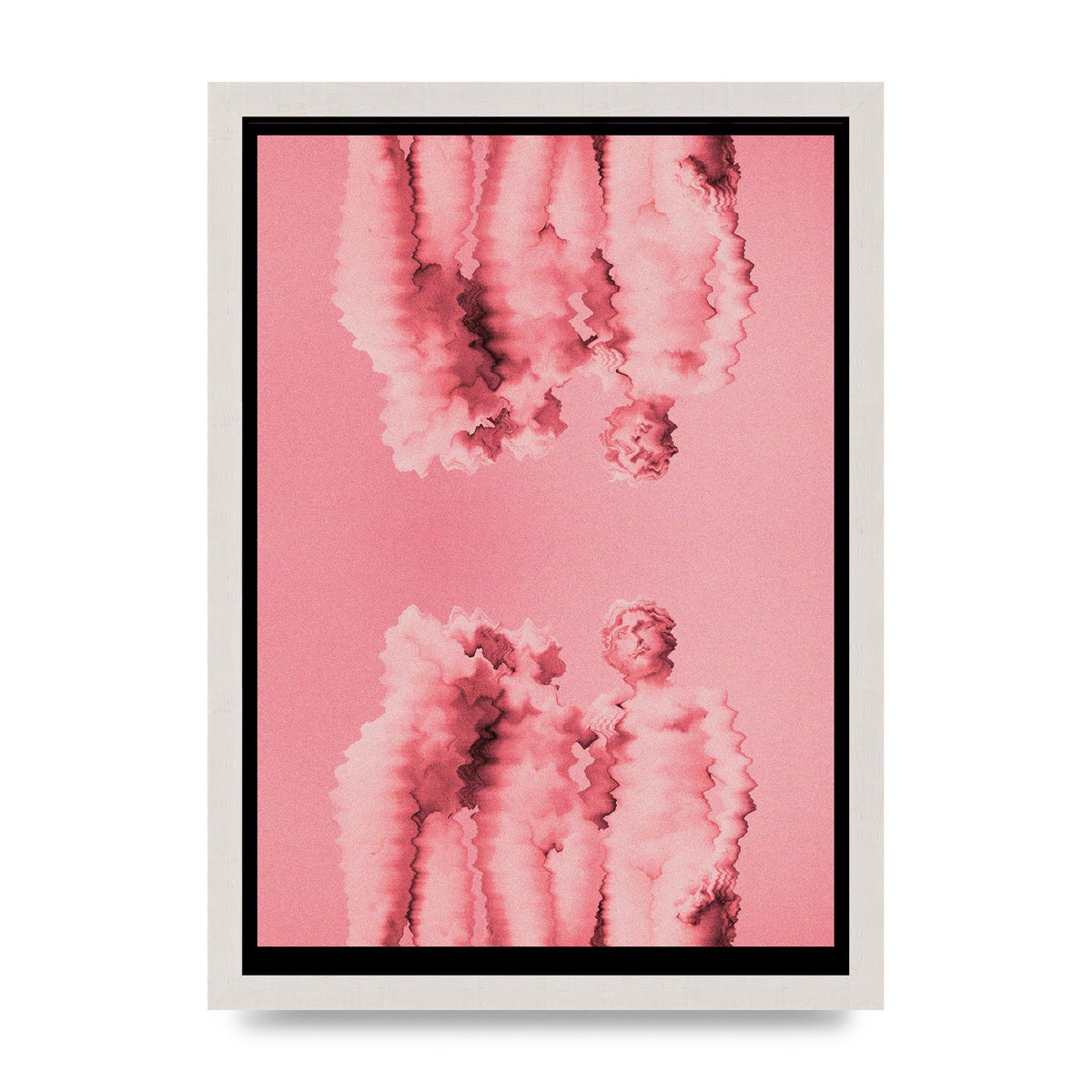 Ripple Statues Pink Trippy Wall Art - A3 framed