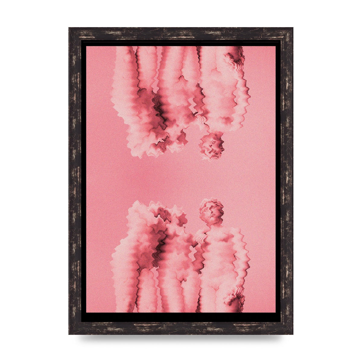 Ripple Statues Pink Trippy Wall Art - A3 framed