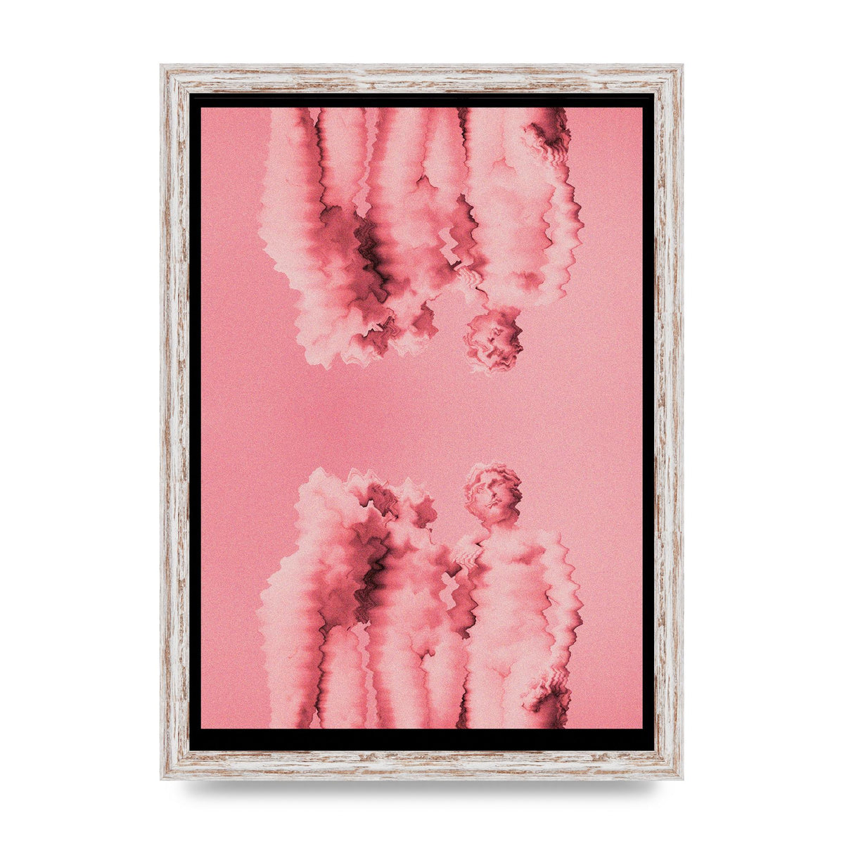 Ripple Statues Pink Trippy Wall Art - A3 framed