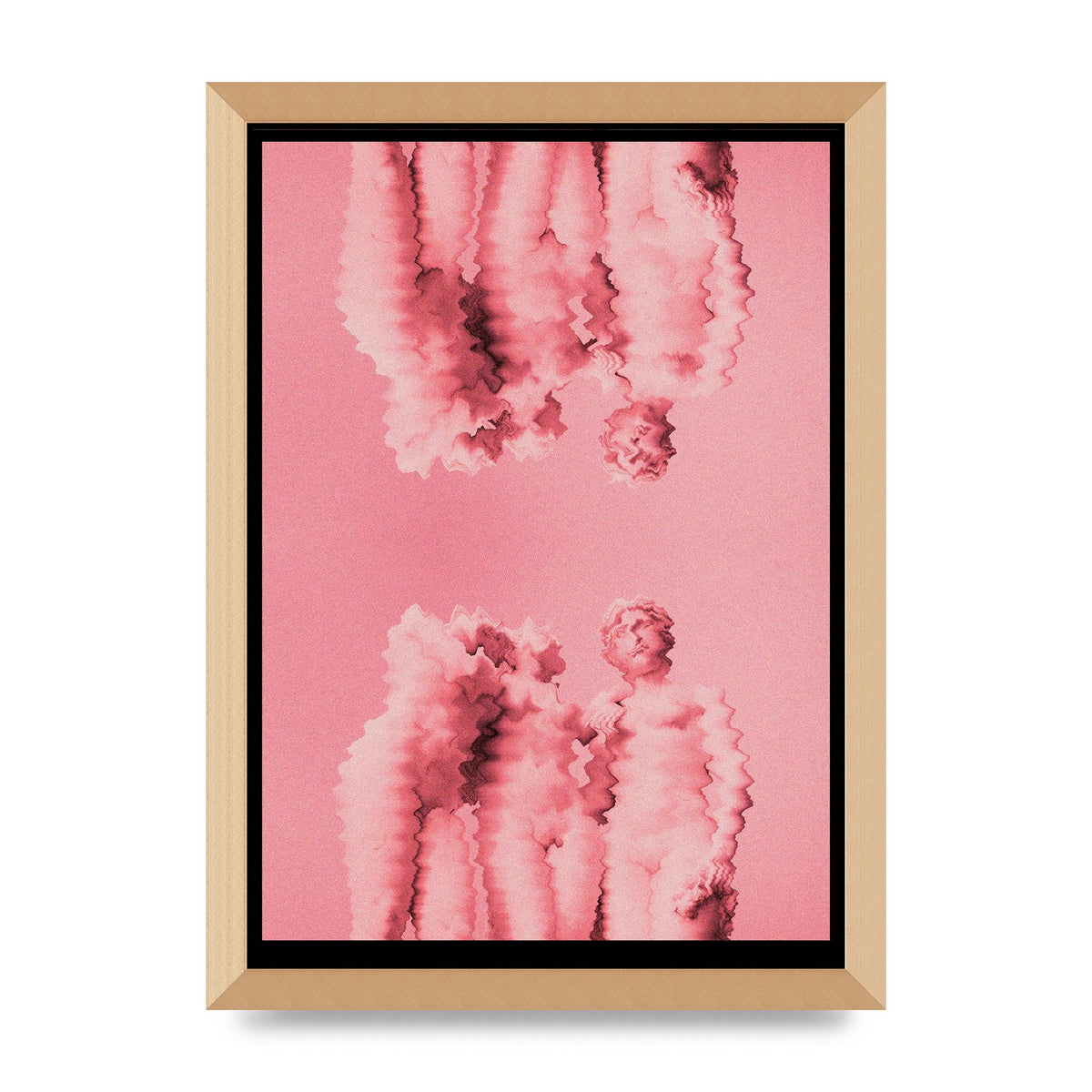 Ripple Statues Pink Trippy Wall Art - A3 framed