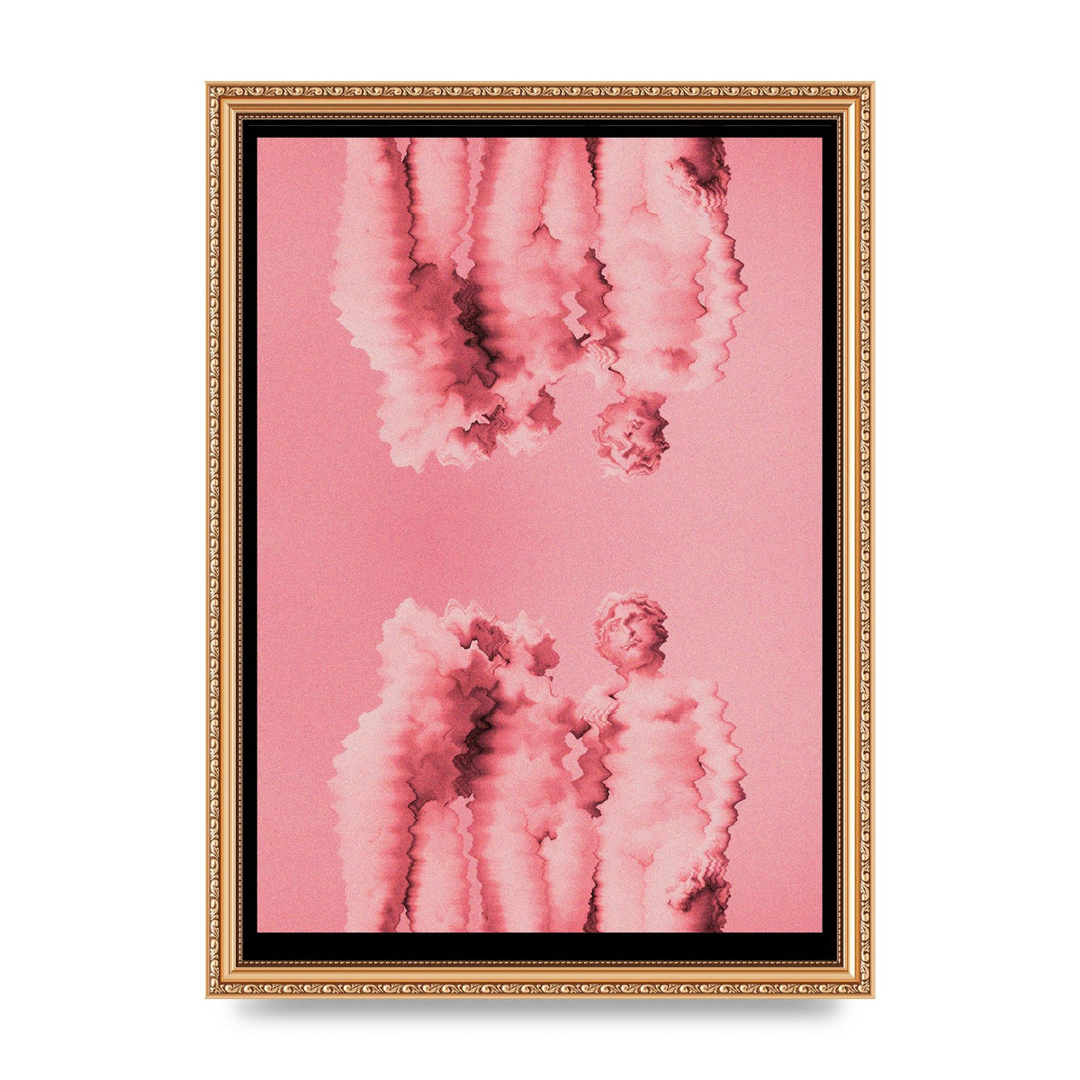Ripple Statues Pink Trippy Wall Art - A3 framed