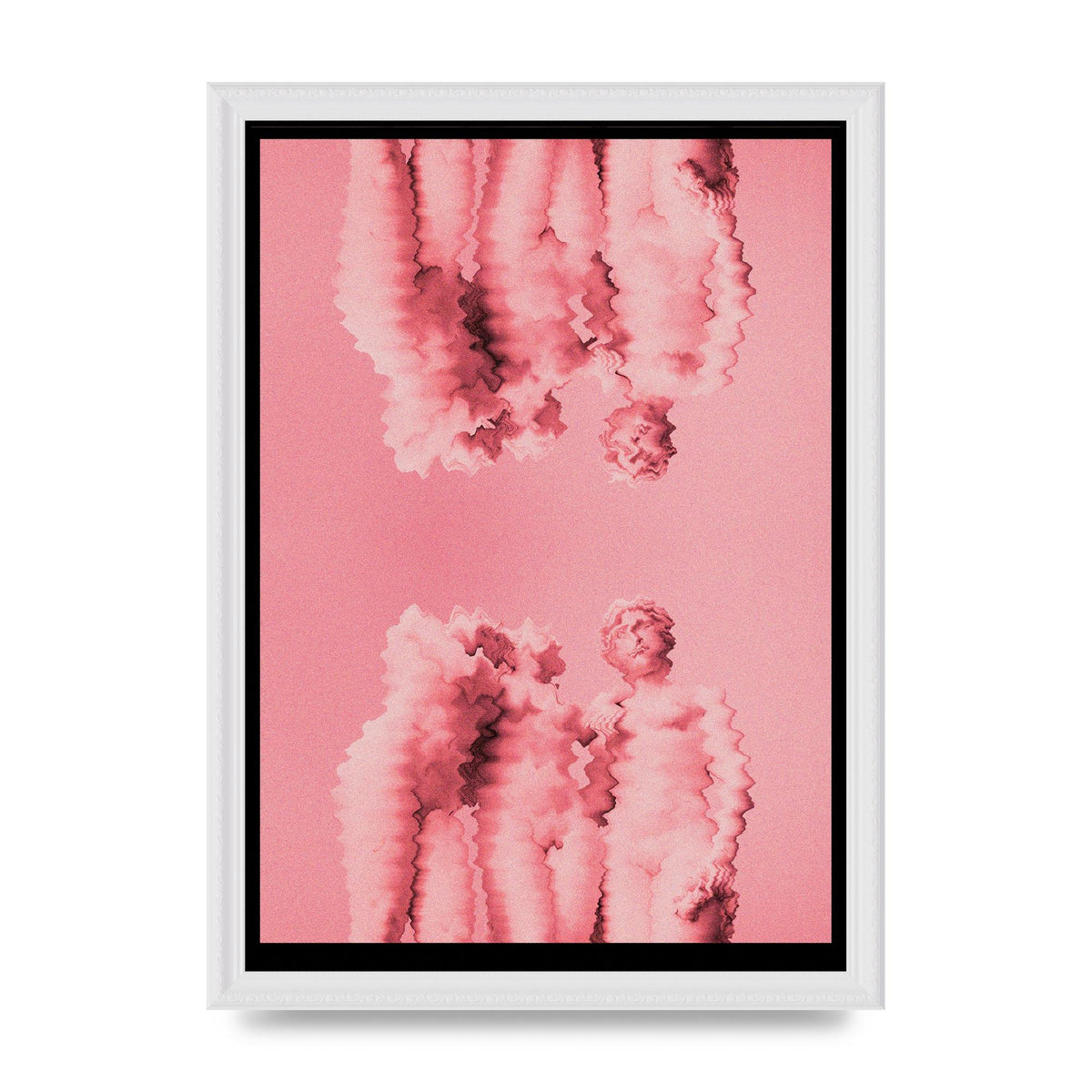 Ripple Statues Pink Trippy Wall Art - A3 framed