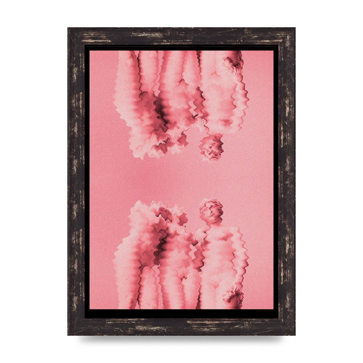 Ripple Statues Pink Trippy Wall Art - A4 framed