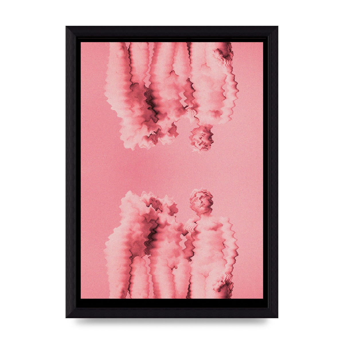 Ripple Statues Pink Trippy Wall Art - A4 framed