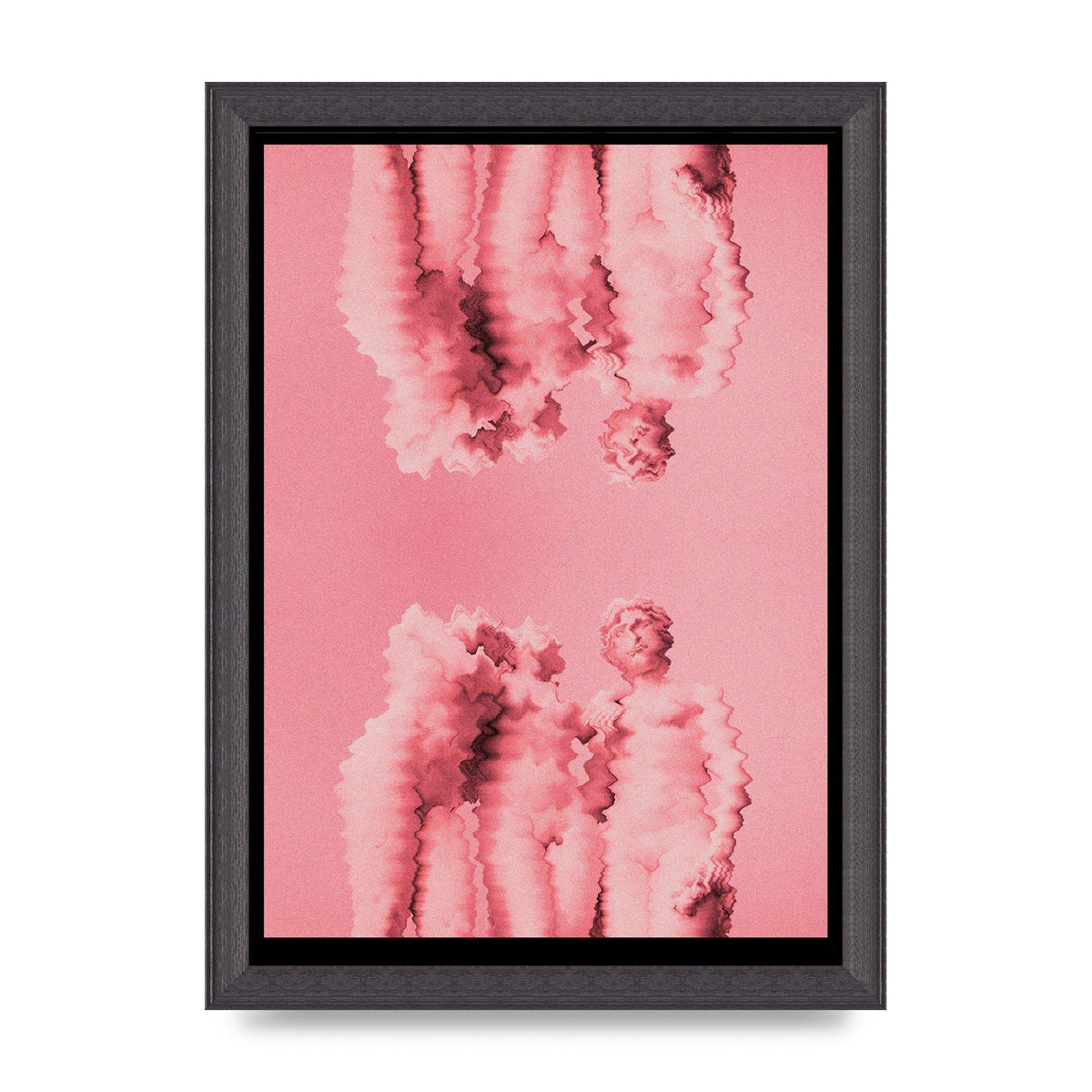 Ripple Statues Pink Trippy Wall Art - A4 framed