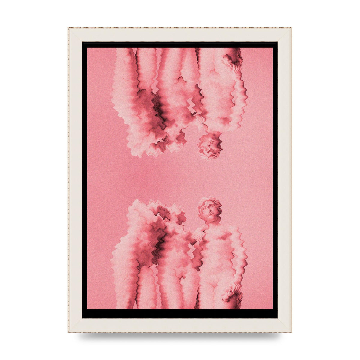 Ripple Statues Pink Trippy Wall Art - A4 framed