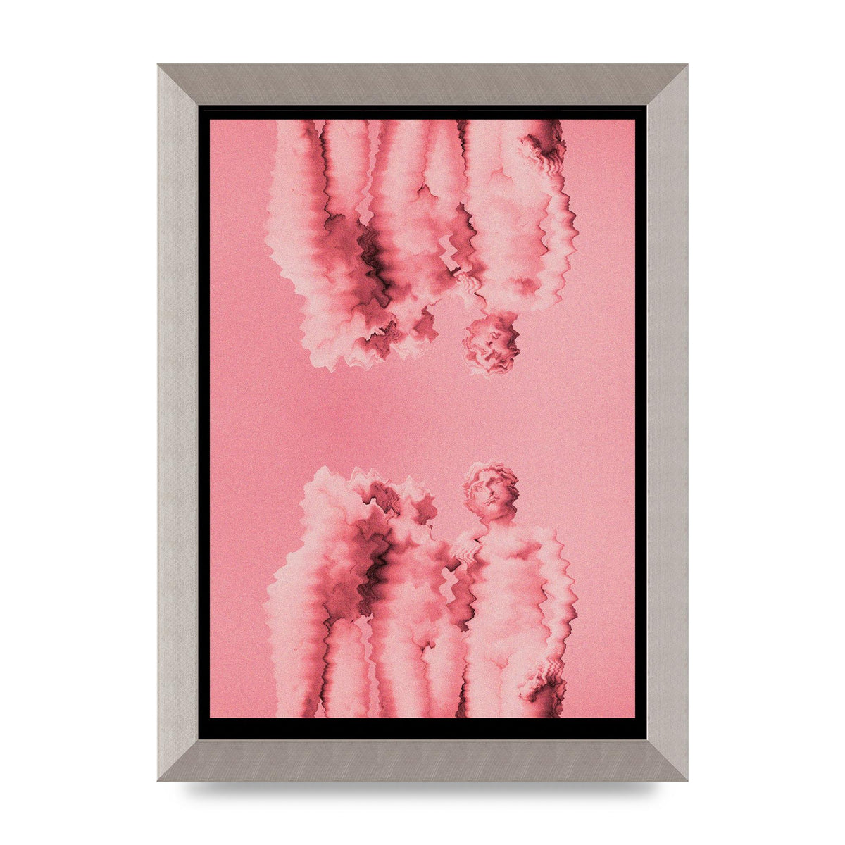 Ripple Statues Pink Trippy Wall Art - A4 framed