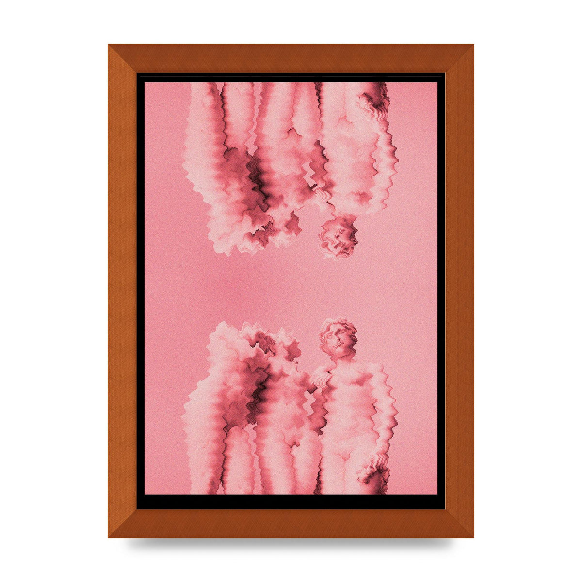 Ripple Statues Pink Trippy Wall Art - A4 framed
