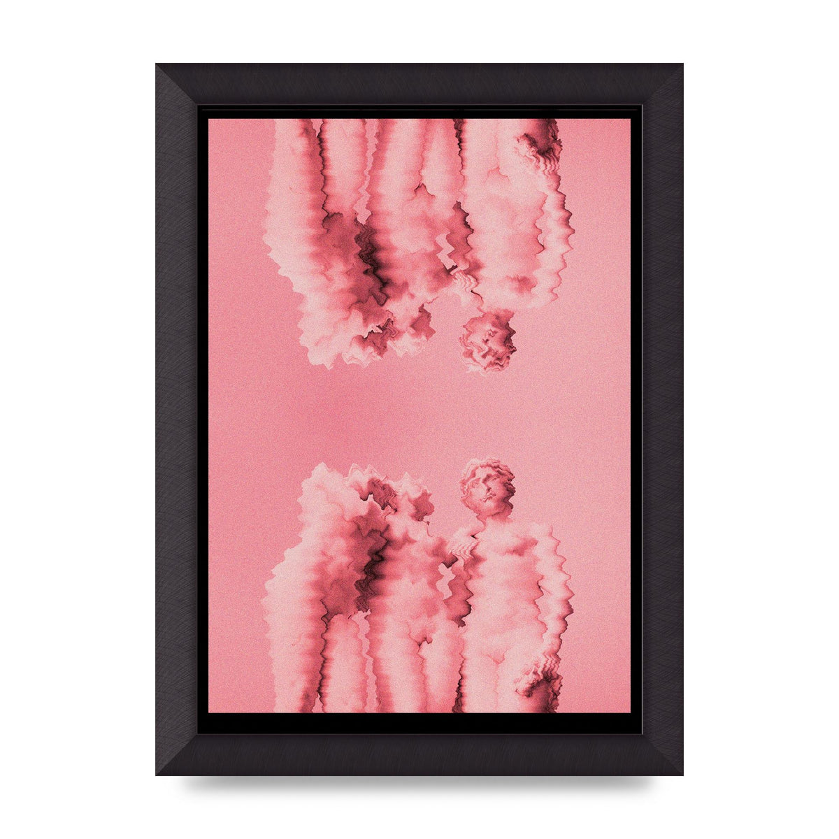 Ripple Statues Pink Trippy Wall Art - A4 framed