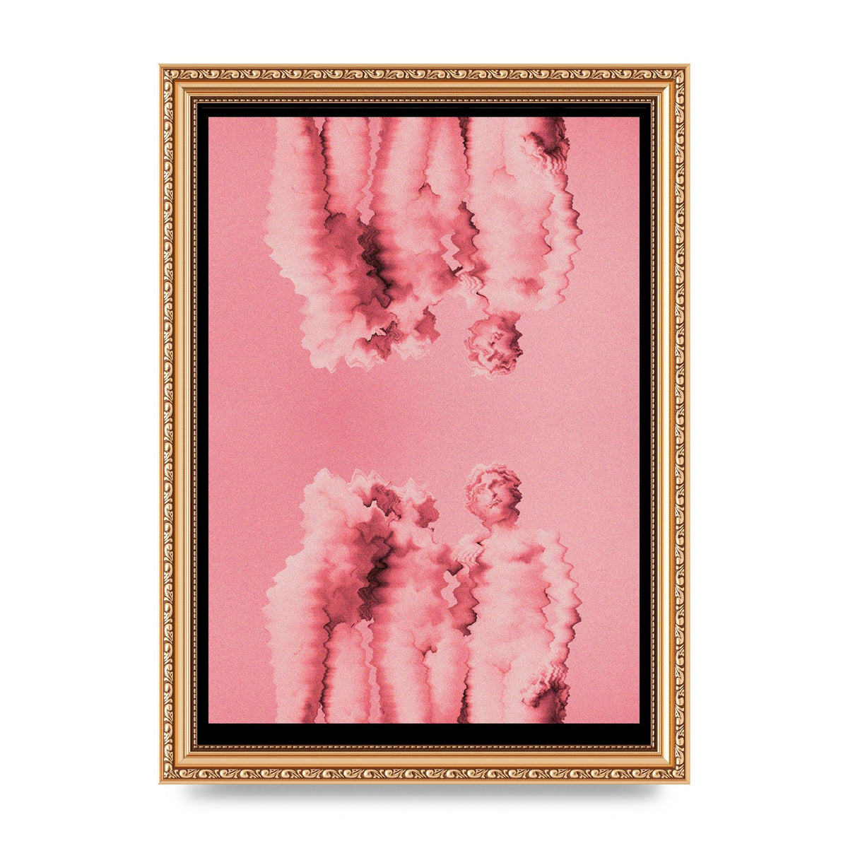 Ripple Statues Pink Trippy Wall Art - A4 framed