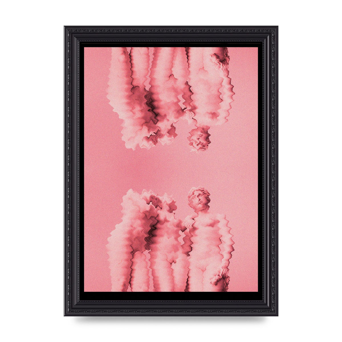 Ripple Statues Pink Trippy Wall Art - A4 framed