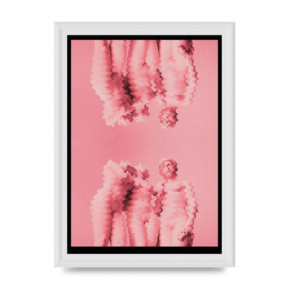 Ripple Statues Pink Trippy Wall Art - A4 framed