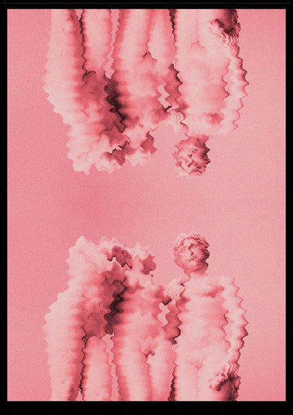Ripple Statues Pink Trippy Wall Art - detail