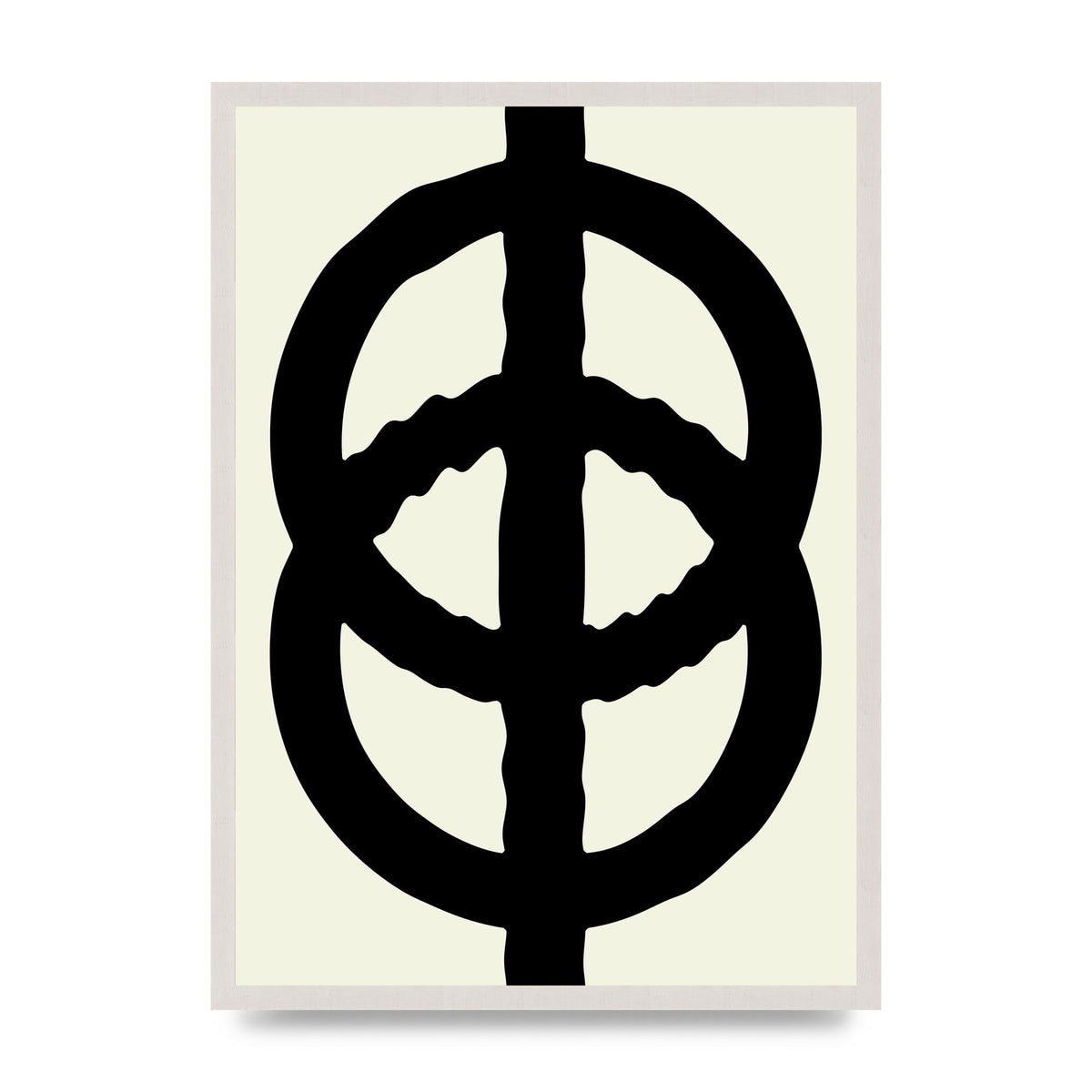 Abstract Rippled Line Block Printed Poster - A2 framed