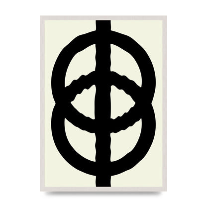 Abstract Rippled Line Block Printed Poster - A2 framed