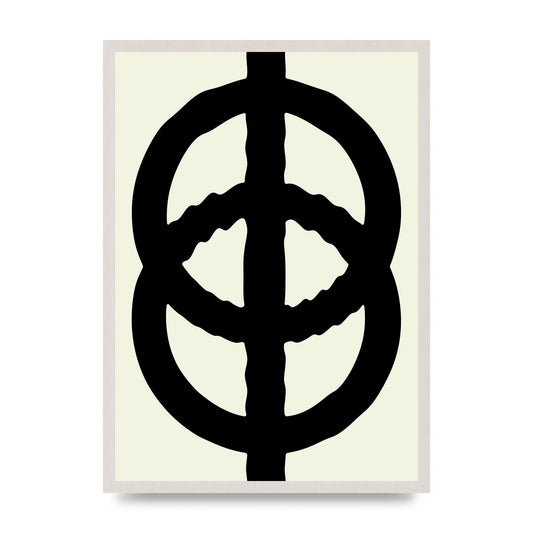 Abstract Rippled Line Block Printed Poster - A2 framed