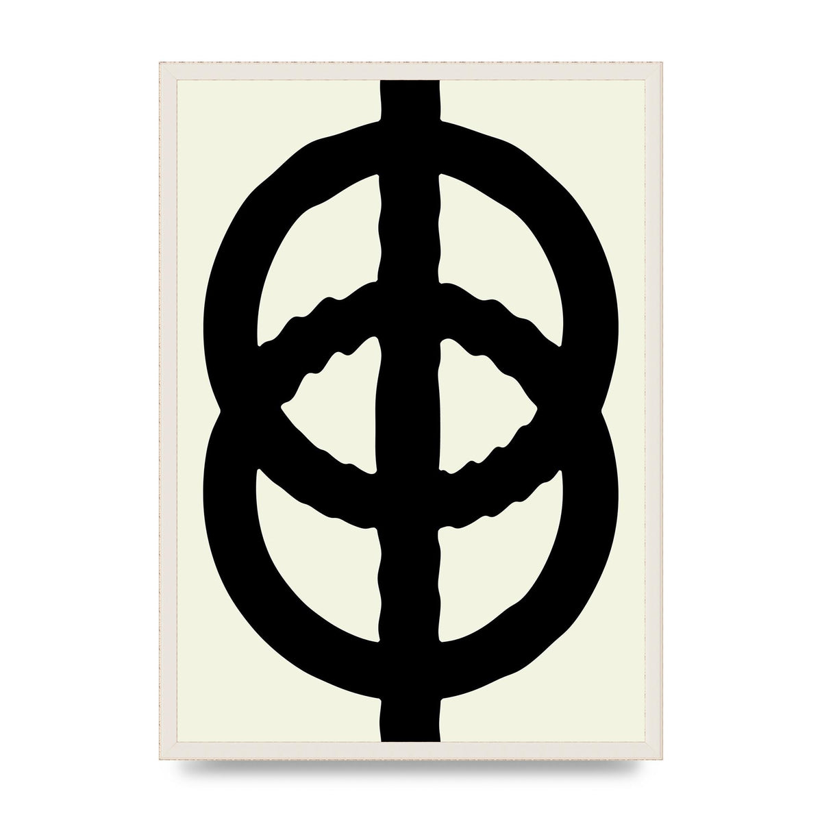 Abstract Rippled Line Block Printed Poster - A2 framed