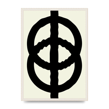 Abstract Rippled Line Block Printed Poster - A2 framed