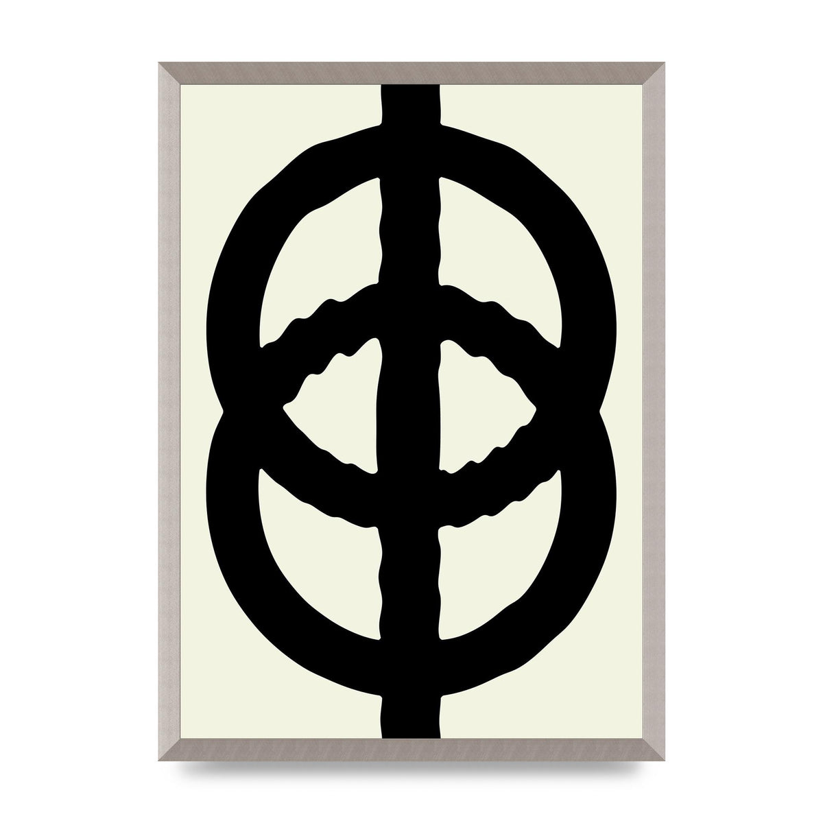Abstract Rippled Line Block Printed Poster - A2 framed