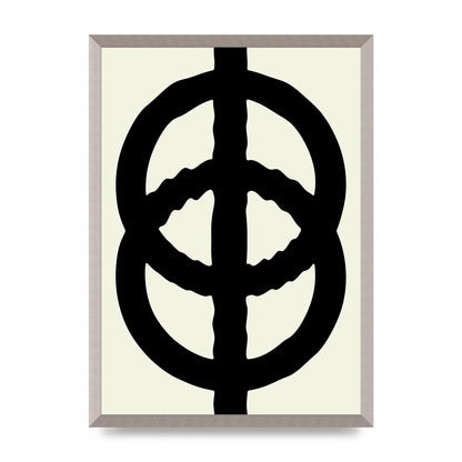 Abstract Rippled Line Block Printed Poster - A2 framed