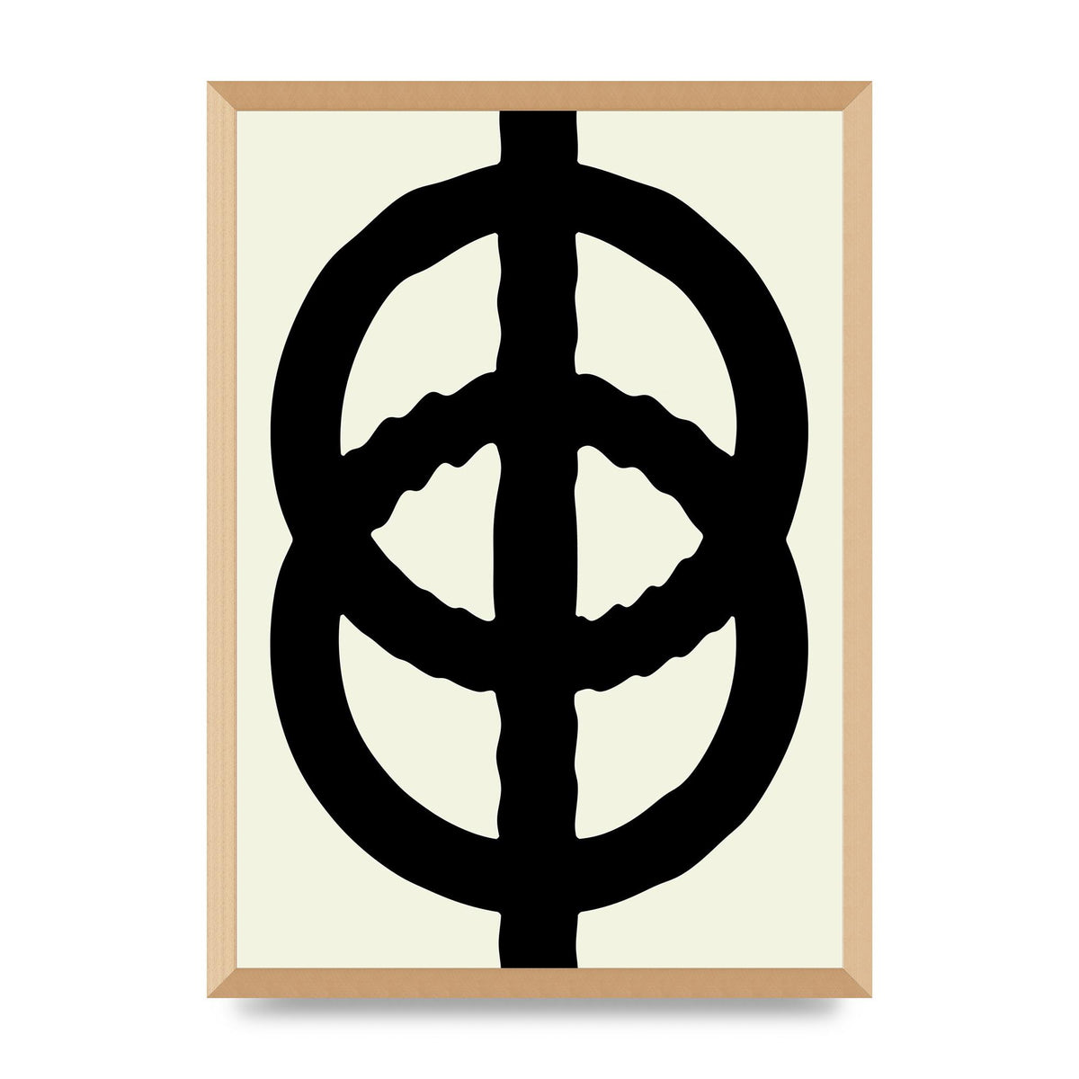 Abstract Rippled Line Block Printed Poster - A2 framed