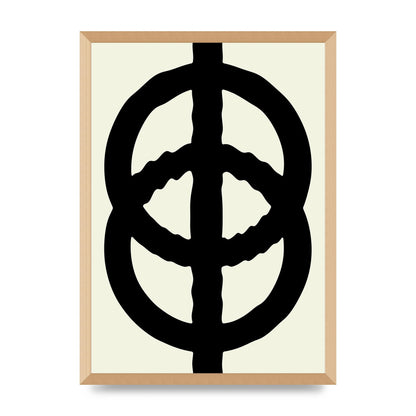 Abstract Rippled Line Block Printed Poster - A2 framed