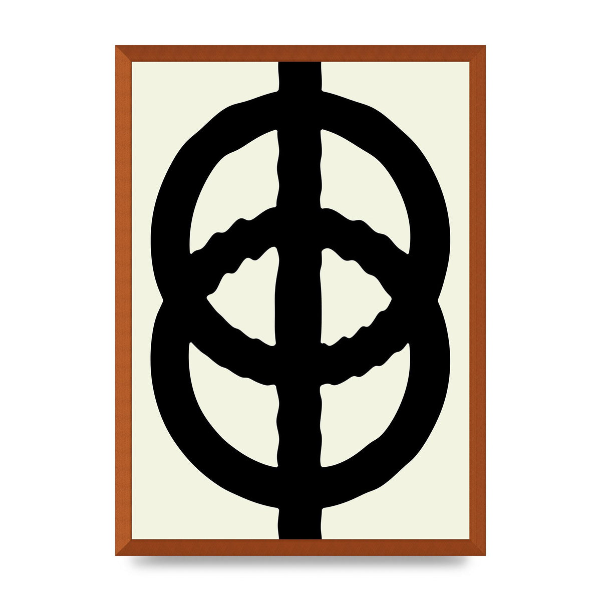 Abstract Rippled Line Block Printed Poster - A2 framed