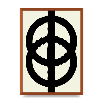 Abstract Rippled Line Block Printed Poster - A2 framed