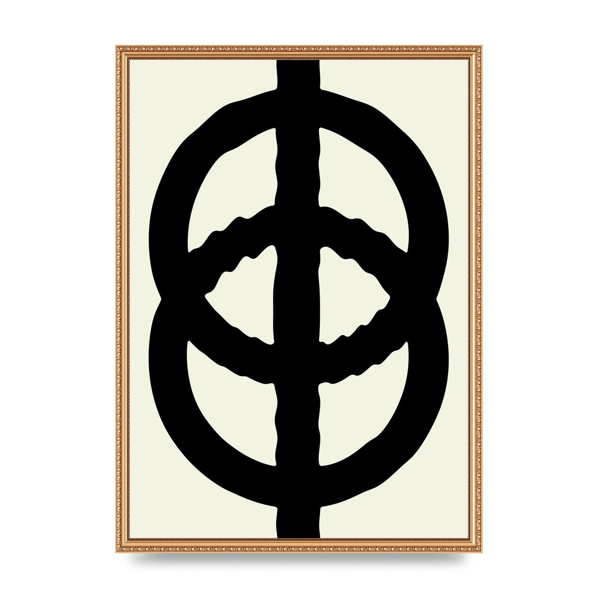 Abstract Rippled Line Block Printed Poster - A2 framed