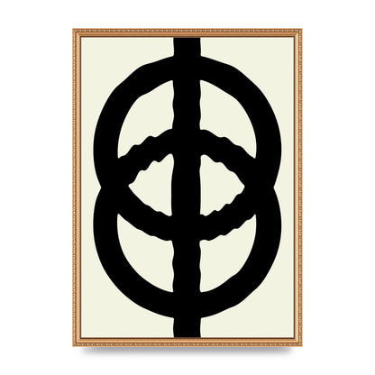 Abstract Rippled Line Block Printed Poster - A2 framed