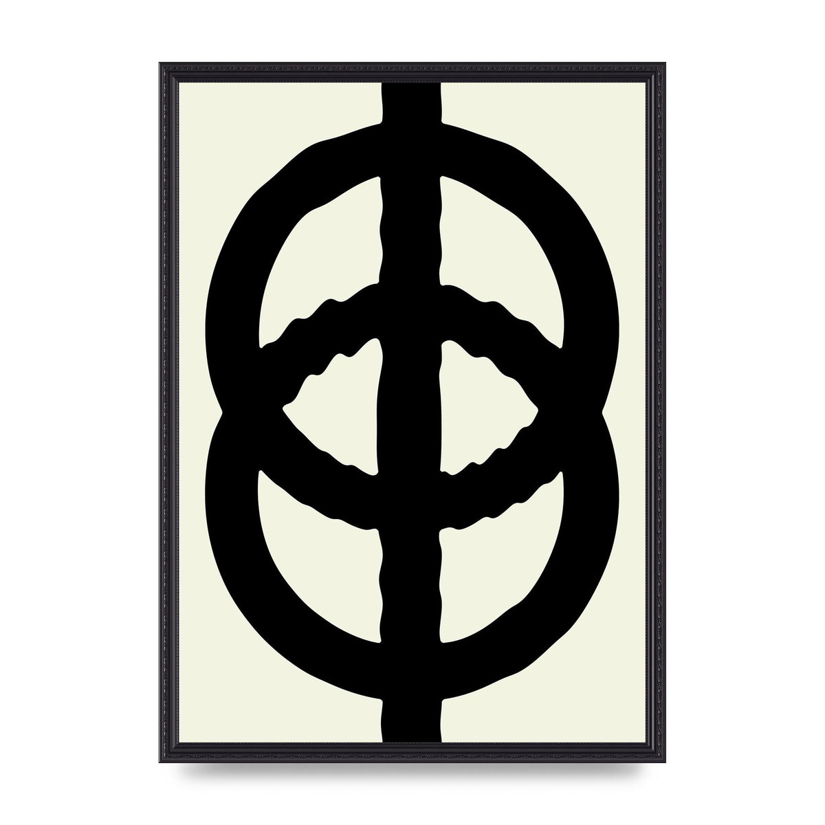 Abstract Rippled Line Block Printed Poster - A2 framed