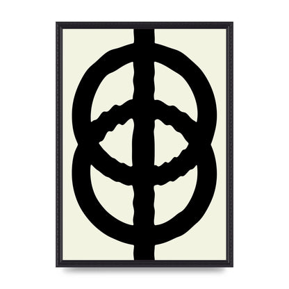 Abstract Rippled Line Block Printed Poster - A2 framed