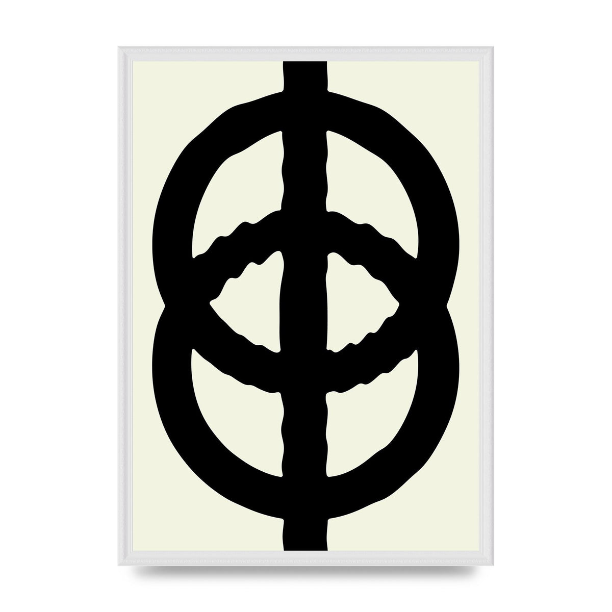 Abstract Rippled Line Block Printed Poster - A2 framed