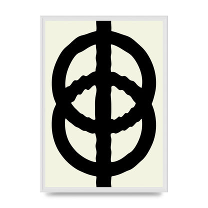 Abstract Rippled Line Block Printed Poster - A2 framed