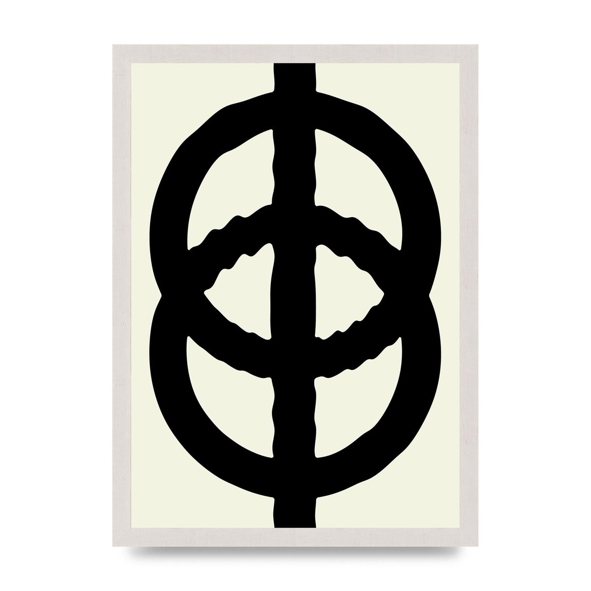 Abstract Rippled Line Block Printed Poster - A3 framed