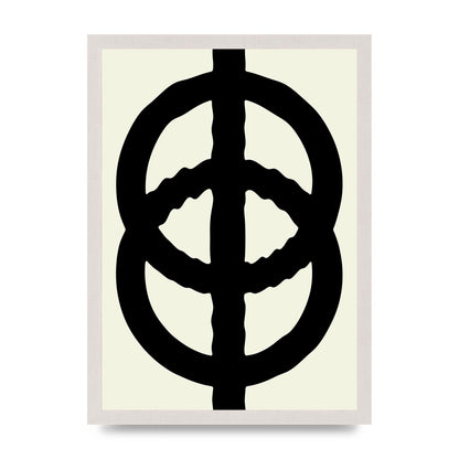 Abstract Rippled Line Block Printed Poster - A3 framed