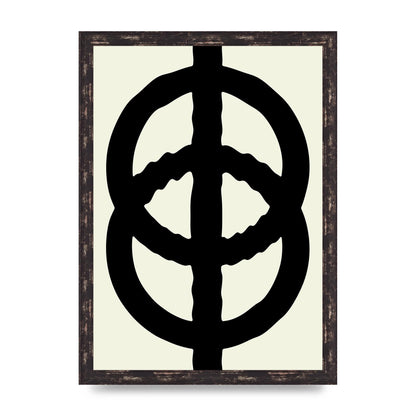 Abstract Rippled Line Block Printed Poster - A3 framed