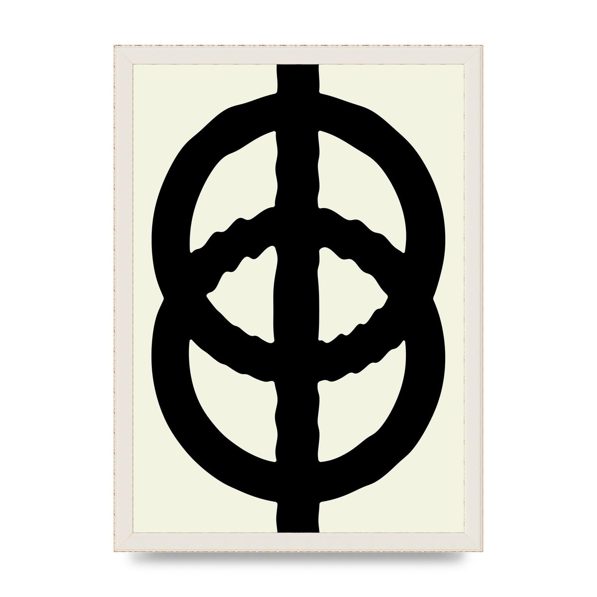 Abstract Rippled Line Block Printed Poster - A3 framed