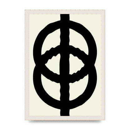 Abstract Rippled Line Block Printed Poster - A3 framed