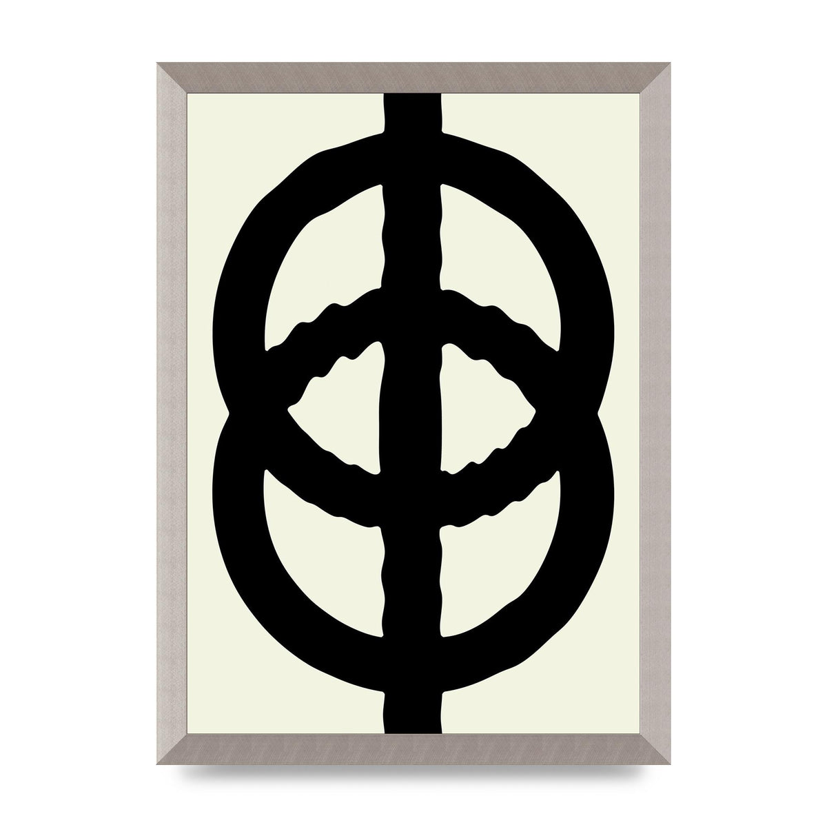 Abstract Rippled Line Block Printed Poster - A3 framed
