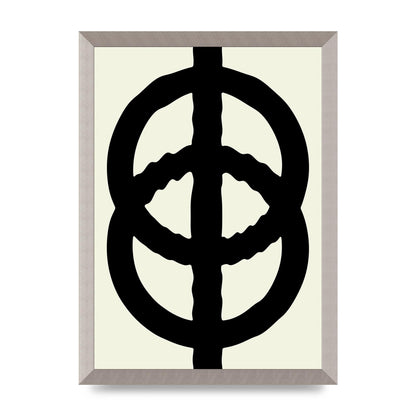 Abstract Rippled Line Block Printed Poster - A3 framed