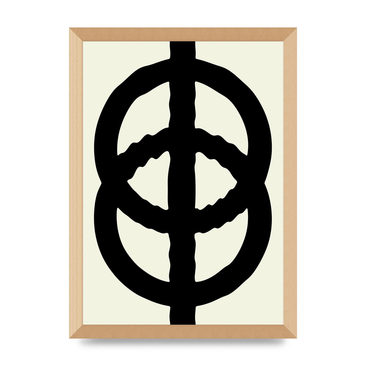 Abstract Rippled Line Block Printed Poster - A3 framed