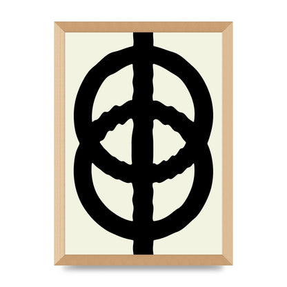 Abstract Rippled Line Block Printed Poster - A3 framed