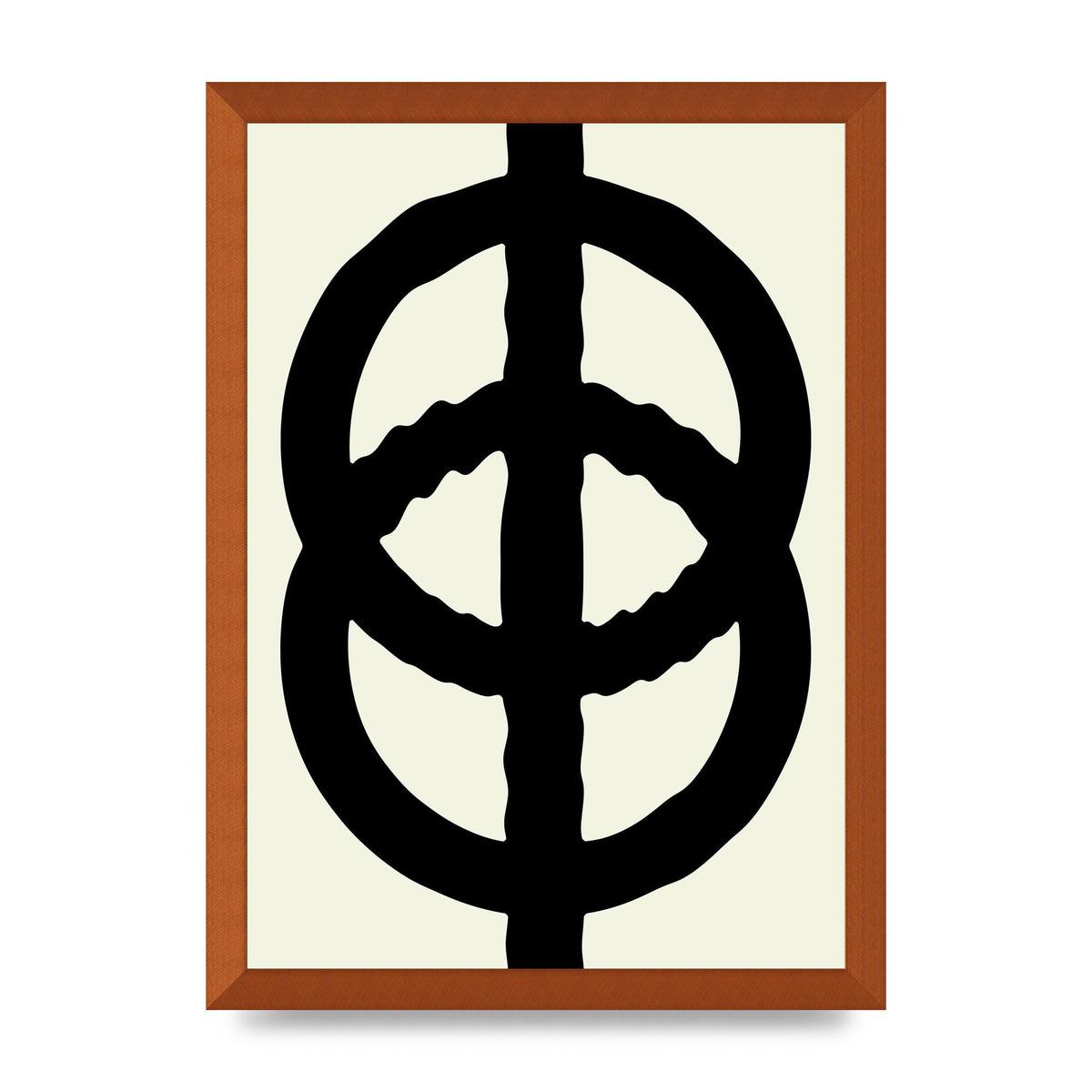 Abstract Rippled Line Block Printed Poster - A3 framed