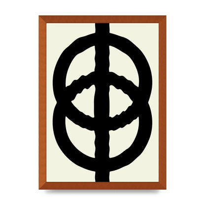 Abstract Rippled Line Block Printed Poster - A3 framed