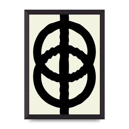 Abstract Rippled Line Block Printed Poster - A3 framed