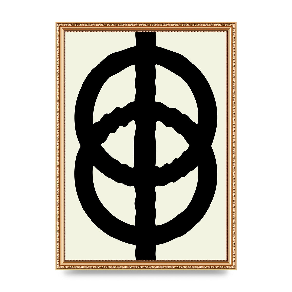 Abstract Rippled Line Block Printed Poster - A3 framed