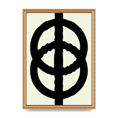 Abstract Rippled Line Block Printed Poster - A3 framed