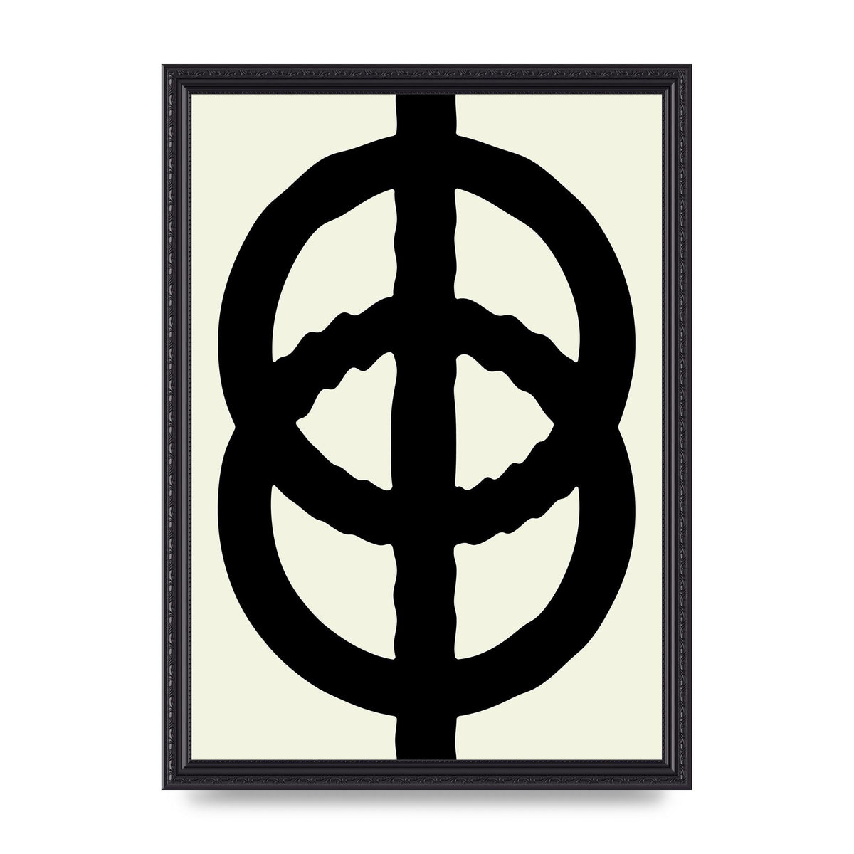Abstract Rippled Line Block Printed Poster - A3 framed
